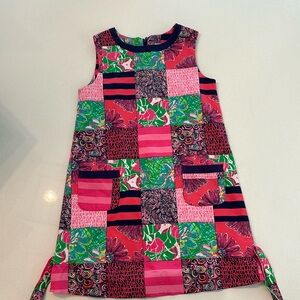 Lilly Pulitzer Pink, Red & Green Patchwork Girl’s Shift Dress